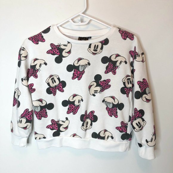 Disney Size XL Girls White Sweatshirt Minnie Mouse